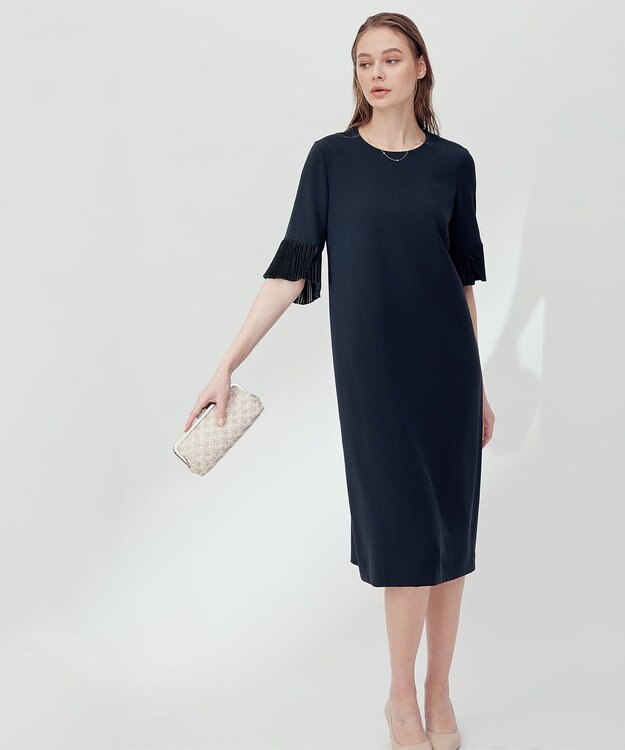 23区 S 【APPLAUDIR】ダブルクロス ドレス ネイビー