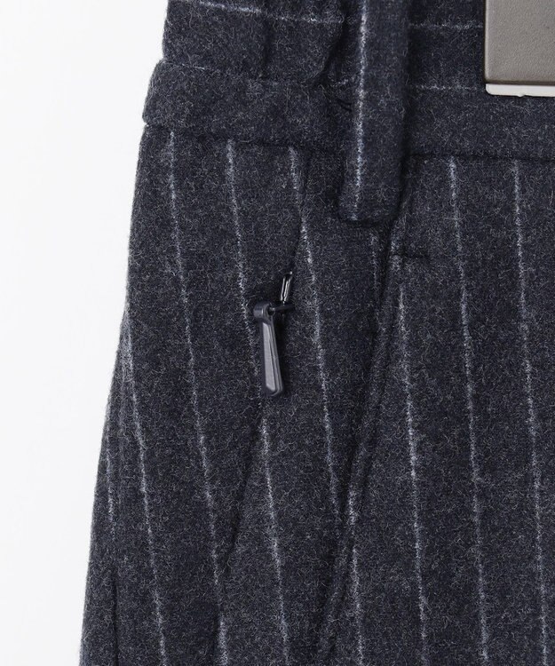 JOSEPH ABBOUD 【ウエストも伸びる！/ハイパワーストレッチ/洗える】 メルトンジャージー ストライプ パンツ ネイビー系1