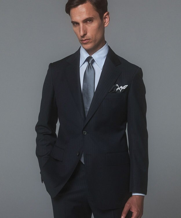 GOTAIRIKU 【形態安定】PREMIUMPLEATS_レギュラーカラー 通年ドレスシャツ サックスブルー系