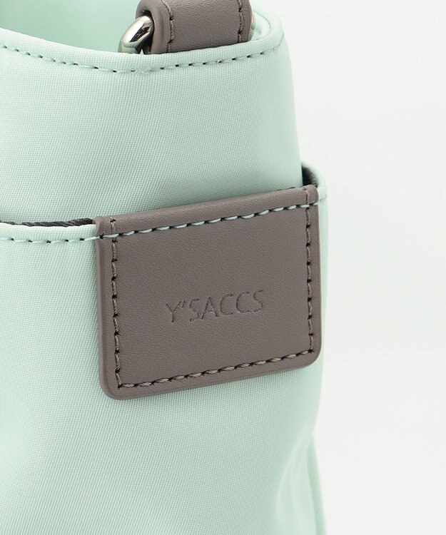 Y'SACCS ナイロン×リサイクルレザー　ホック2WAYトート　Mサイズ ミント