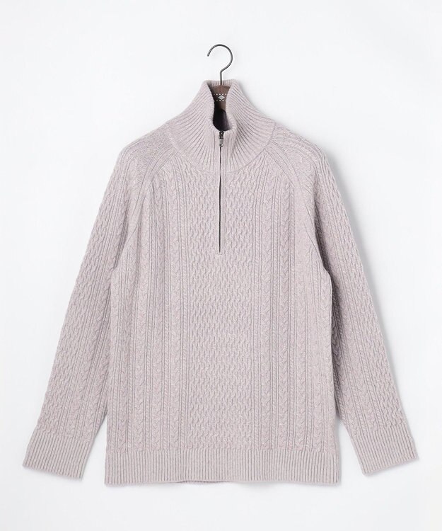 JOSEPH ABBOUD 【キングサイズ・柔らか】ラムコットンハイネックジップ セーター ピンク系