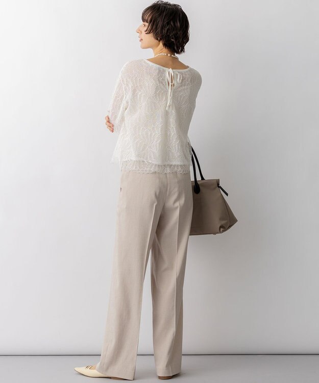 23区 【先行予約】アイアスマットストレッチ ワイド パンツ ベージュ系