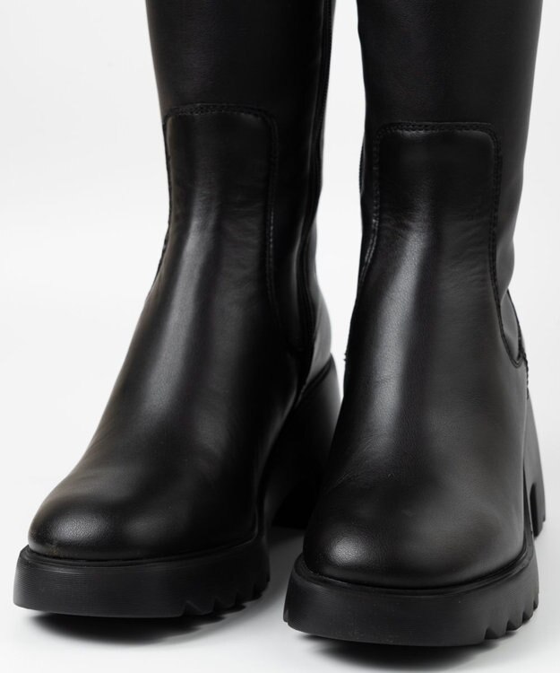 BONTRE 【UNISA/ウニサ】ストレッチタンクソールロングブーツ ブラック