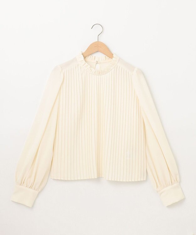 SHARE PARK LADIES プリーツジョーゼットブラウス アイボリー系