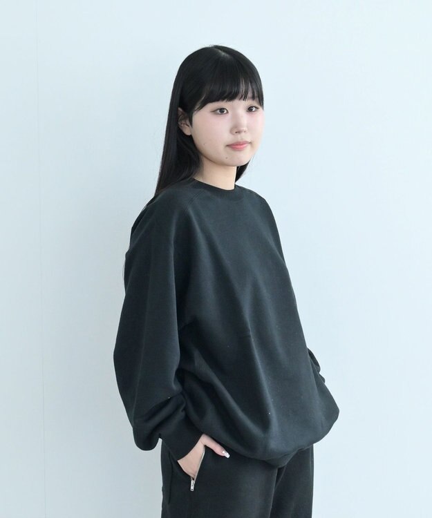 HAAG 裏起毛 SWEAT SHIRTS スウェット ブラック