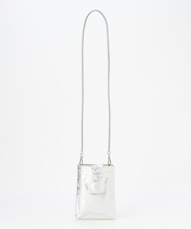 Y'SACCS PVCメタリックショルダーバッグ シルバー