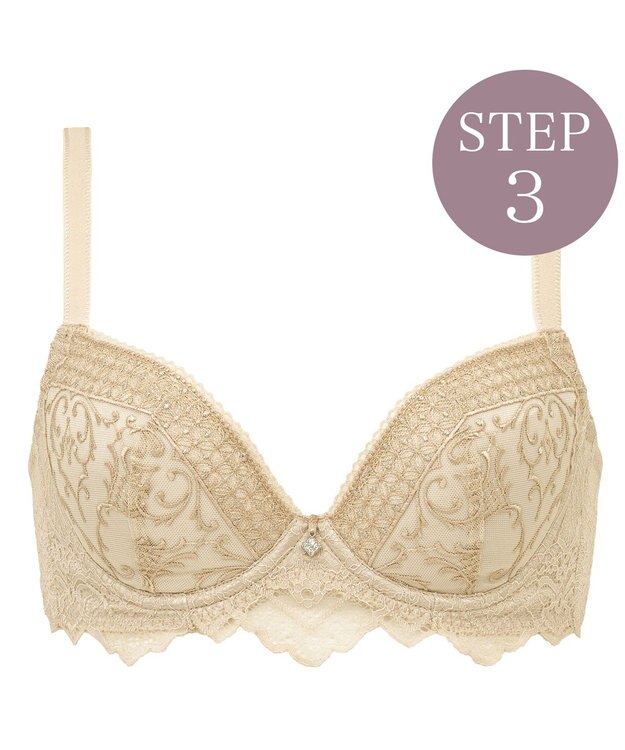 BRADELIS New York 【BRADELIS New York ブラデリス】ジャクリーンステップ3ブラ24A1 育乳補整 補正 ブラジャー 下着 幅狭ワイヤーでバストを整える シャンパンベージュ