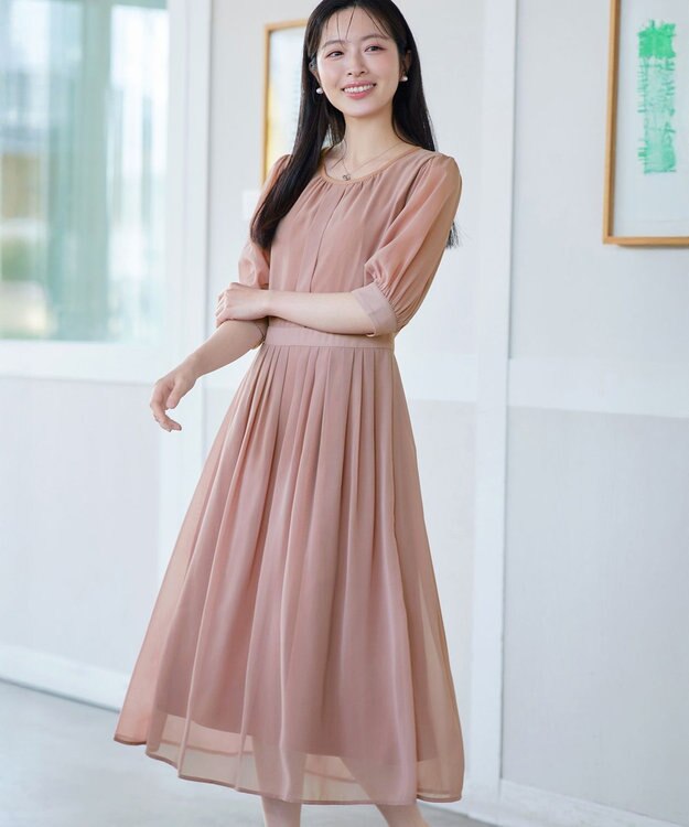 Tiaclasse 【新色追加】シフォンワンピース ピンク