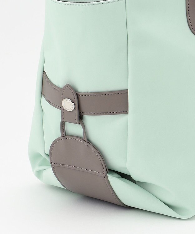 Y'SACCS ナイロン×リサイクルレザー　ホック2WAYトート　Mサイズ ミント