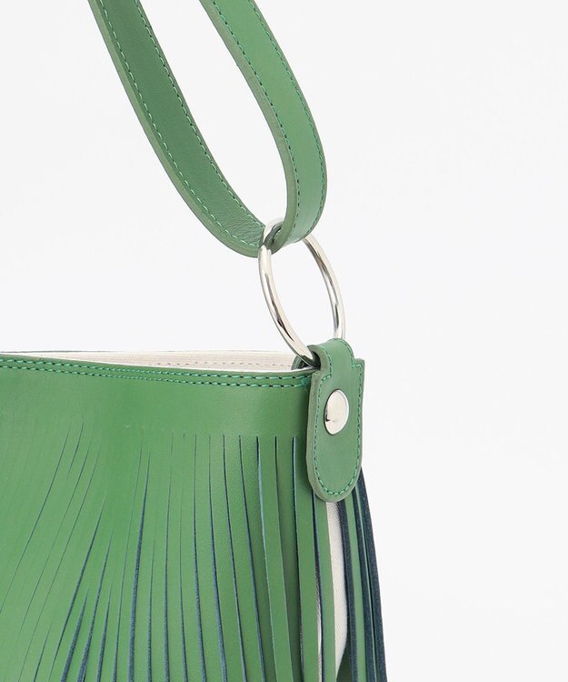 23区 【STORY7月号掲載】MARCO MASI レザーキャンバスコンビ ショルダーバッグ パイングリーン系