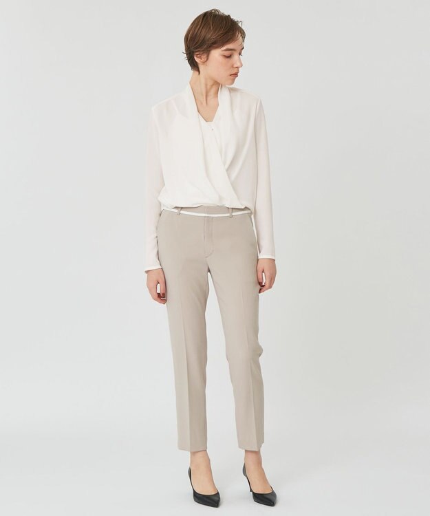 BEIGE， OLIVE / ロングスリーブブラウス White