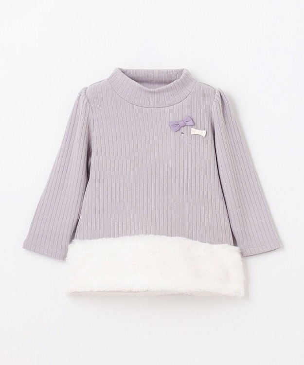 組曲 KIDS 【90-100㎝】ファー トレーナー ライトグレー系