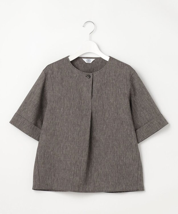 J.PRESS LADIES S リネンバイオシャンブレー ブラウス ブラウン系