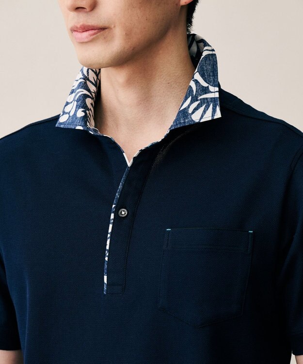 JOSEPH ABBOUD 【キングサイズ・老舗アロハブランドと21年愛されるポロシャツがコラボ】KAHALA ALOHA ダディポロ ネイビー系
