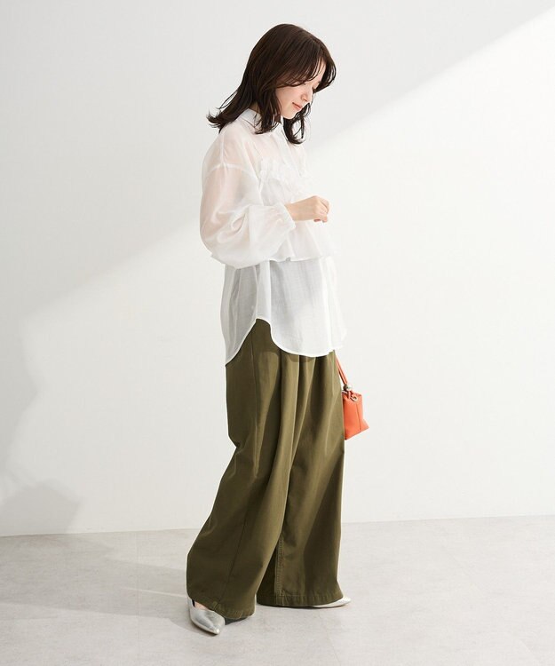 Green Parks 【WEB限定】ＳＥＴ２点フリルビスチェ＋シャツチュニックⅡ Ivory