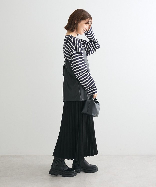 Green Parks フェイクレザーキャミベスト Black