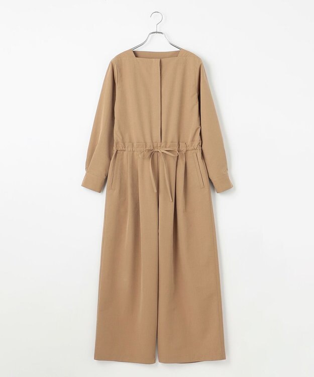 #Newans スクエアネックジャンプスーツ キャメル