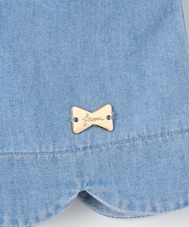 ANY KIDS 裾スカラップ ショートパンツ ブルーデニム