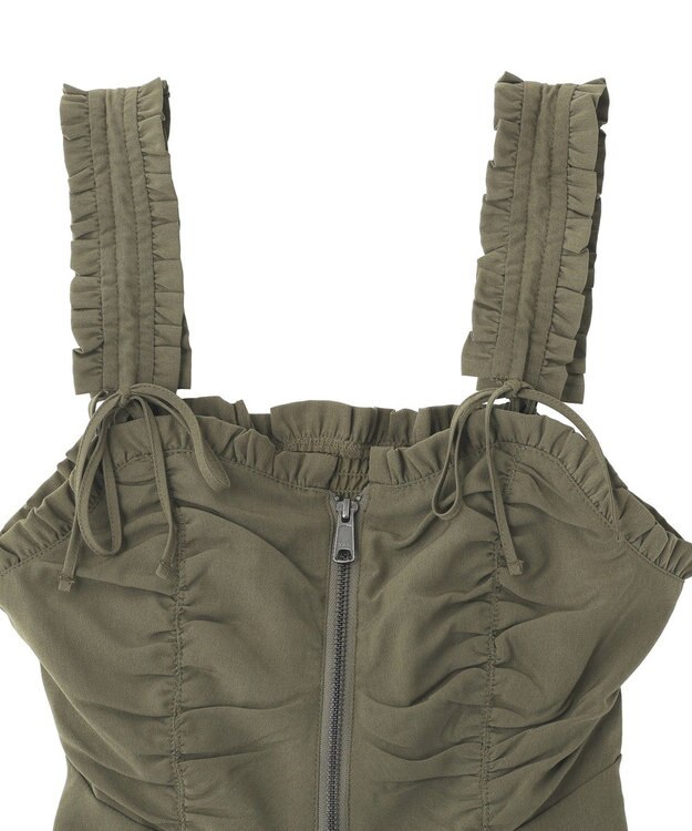 earth music&ecology ペプラムビスチェ Khaki