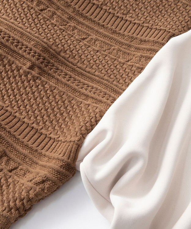 TRICOTE バンピー切り替えトップス 87BROWN