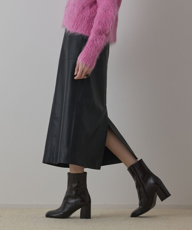 GRACE CONTINENTAL フェイクレザータイトスカート ブラック