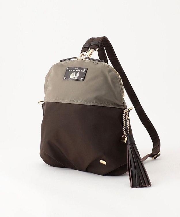 LA BAGAGERIE ウォータープルーフナイロン　リュック＆ショルダーバッグ グレージュ