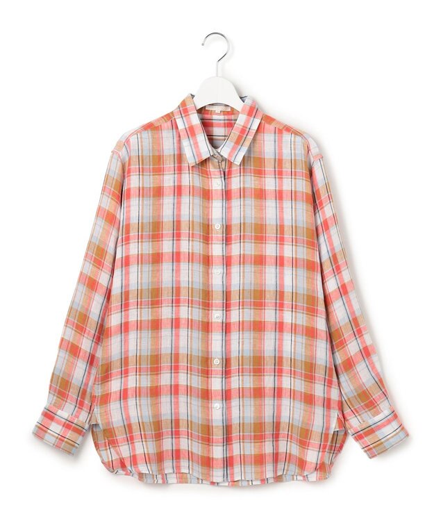 23区 【先行予約】LIBECOリネン チェック シャツ