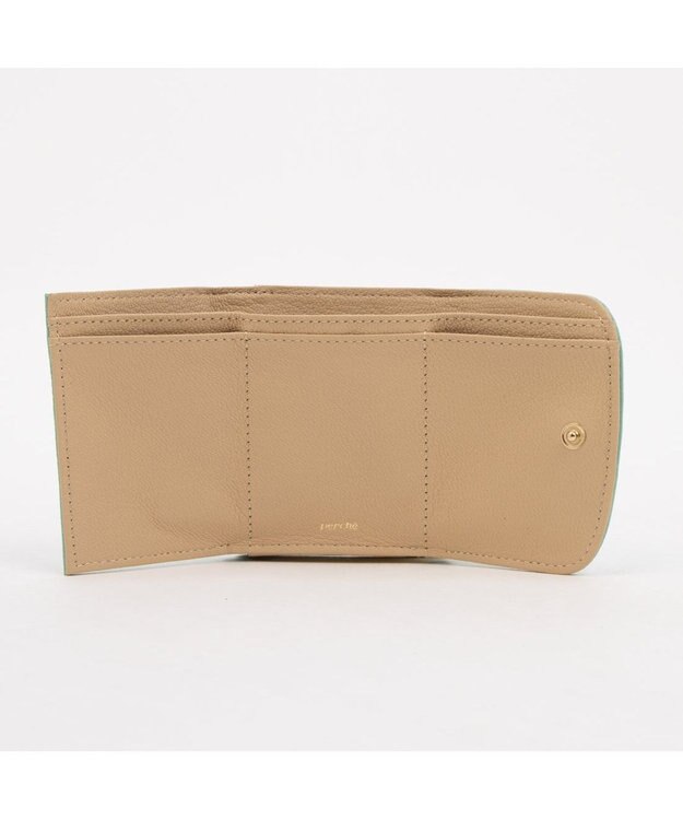 UNBILLION ペルケ perche / アクリル玉三つ折りミニサイフ ライトグリーンドット