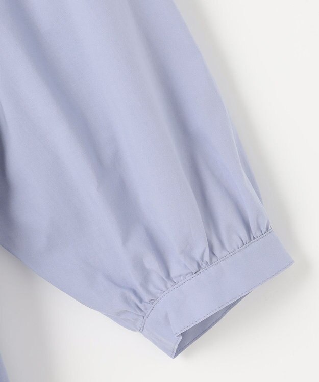 自由区 【洗える・XSサイズあり】ジオメトリックエンブロイダリー ブラウス ダルブルー系