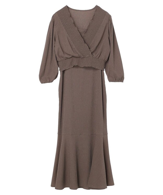 earth music&ecology ＳＥＴ２点カシュクールプルオーバー＋ワンピース Mocha