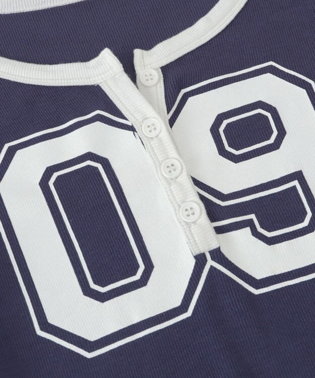 WEGO ナンバリングガーターリブトップス ネイビー