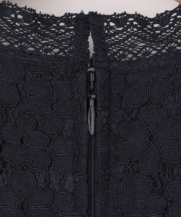 組曲 L 【先行予約・WEB限定】フラワーラッセルレーススタンド襟 ブラウス ネイビー系