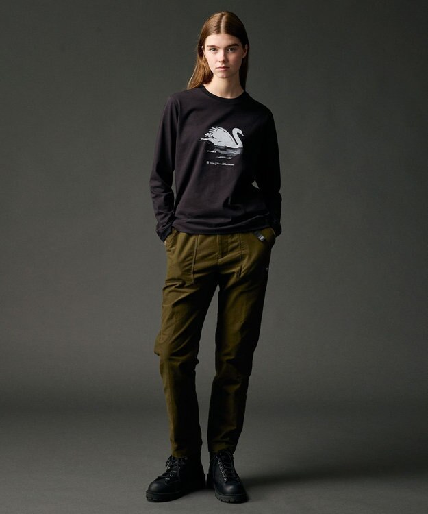 JOSEPH ABBOUD MOUNTAIN 【テーム・ヤルヴィモチーフ】プレーティング天竺 ロングTシャツ ブラック×スワン