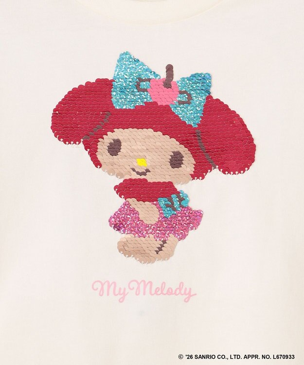 ANY KIDS 【サンリオキャラクターズ×ANY KIDS】ひんやり ミラクルスパンコール Tシャツ マイメロディ×エクリュ