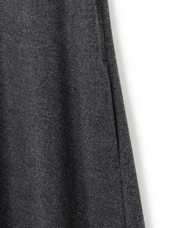 23区 S ラメミックスツイード Vネックワンピース チャコール系