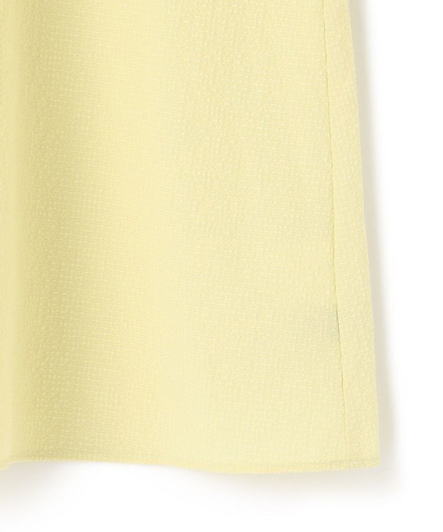 UNFILO 【洗える】シアーサッカーボリュームスリーブブラウス ライムイエロー