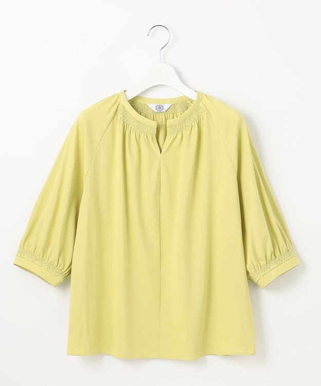 J.PRESS LADIES 【洗える】トリコットバイオ シャーリング カットソー ピスタチオ系