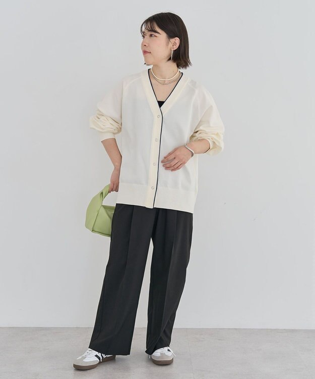 Green Parks スポンディッシュＶネックカーディガン Ivory