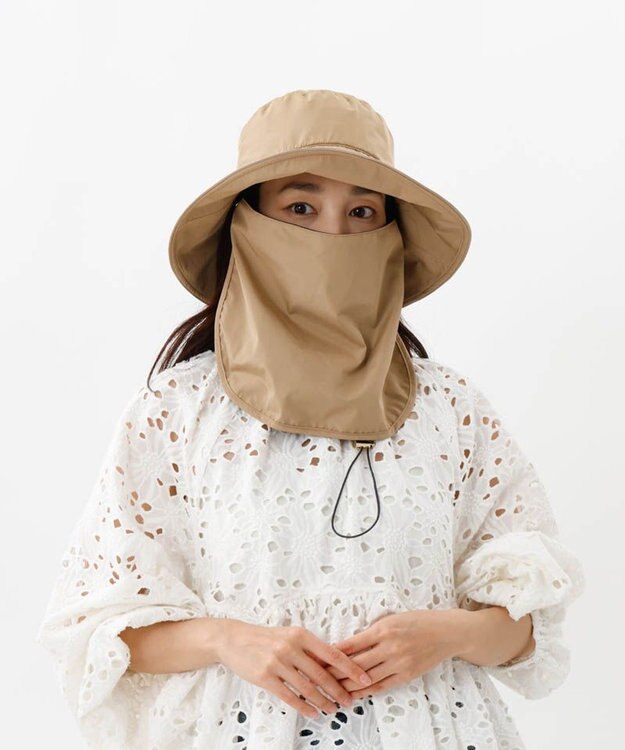 AURORA 【 Beaurance （ビューランス）】サマーシールドタレ付きはっ水クロッシェハット キャメル