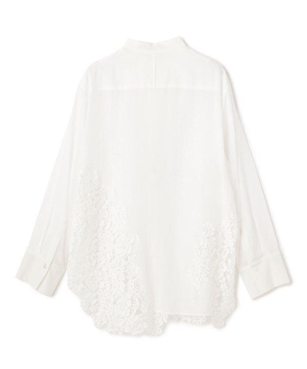 BEIGE， GALENA / コットンレースバンドカラーシャツ Off