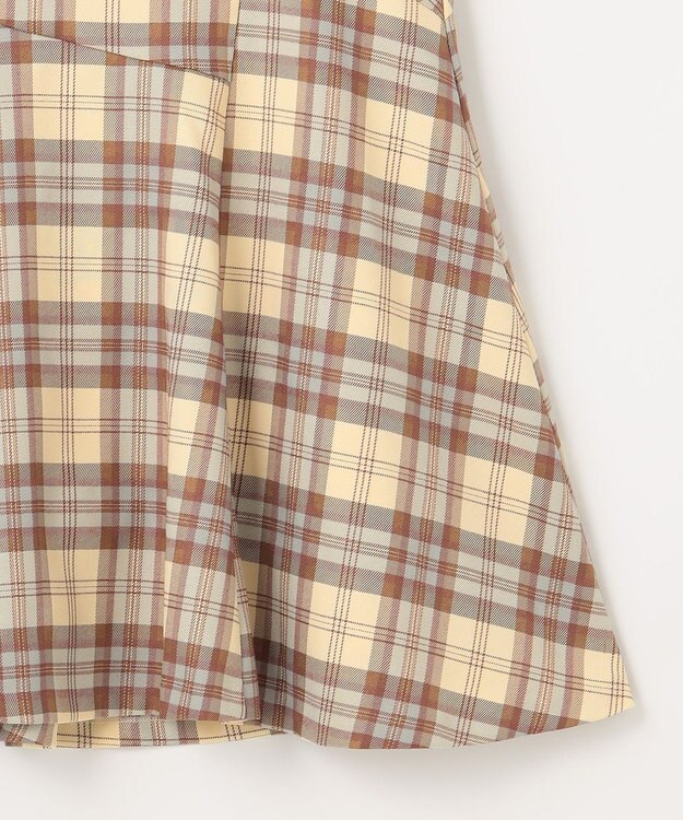 Feroux 【洗える】チェックマーメイド スカート ベージュ系2