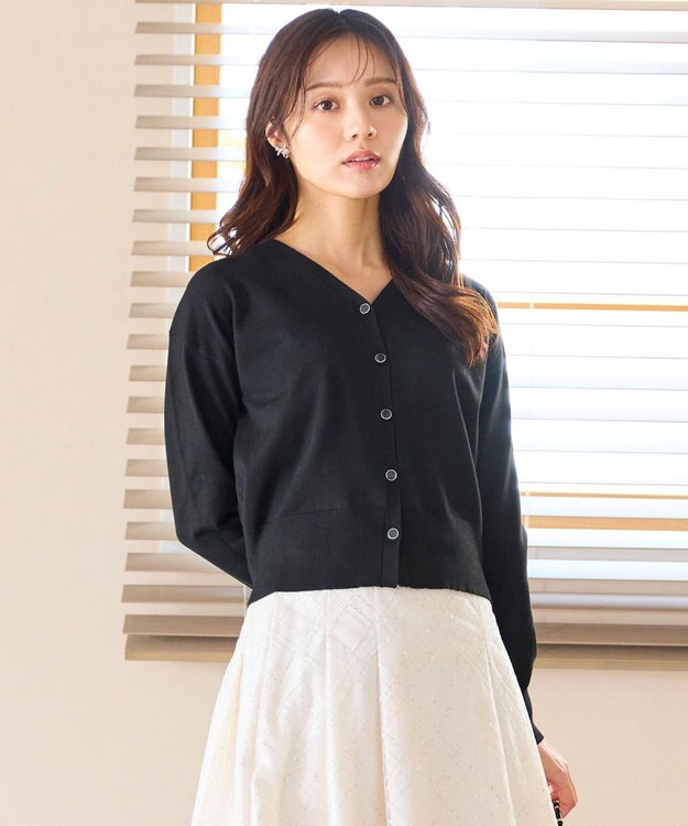 Feroux 【先行予約】美シルエット ニット カーディガン ブラック系