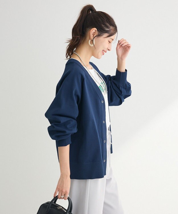 Green Parks スポンディッシュＶネックカーディガン Navy