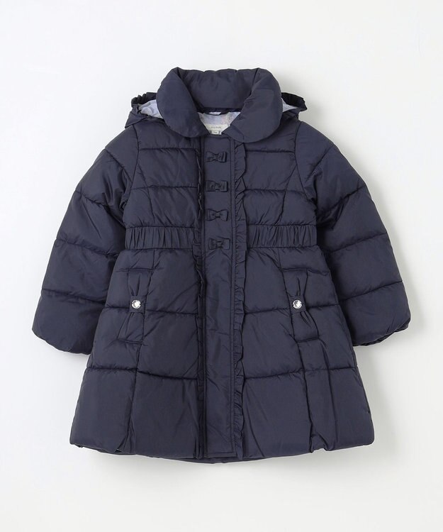 ANY KIDS 【洗濯機OK】中綿 Aライン コート ネイビー