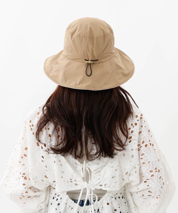 AURORA 【 Beaurance （ビューランス）】サマーシールドタレ付きはっ水クロッシェハット ライトベージュ