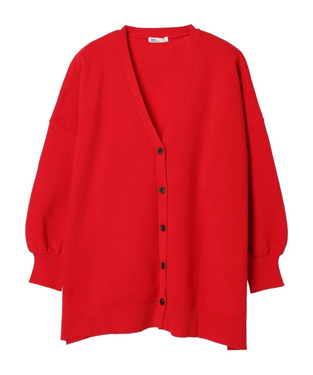 CRAFT STANDARD BOUTIQUE ＶネックＢＩＧシルエットカーディガン Red
