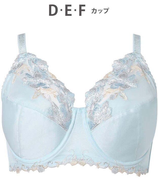 Wing ブラジャー Wing Lesiage 安定感のあるつけごこち 綿混素材(肌側) 【5010シリーズ】 フルカップブラ Hカップまで対応 大きいサイズ PB5010 ウイング／ワコール サックス