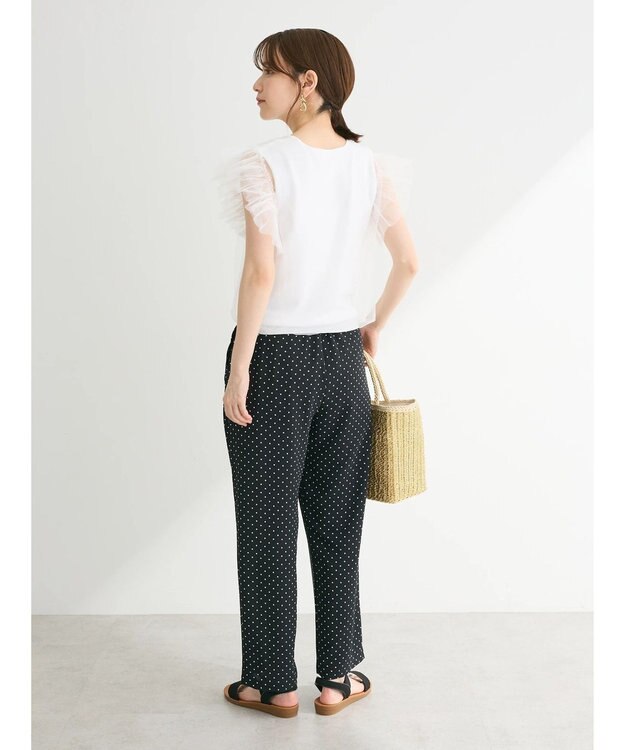 Green Parks ・swing by チュールレイヤーノースリーブニット Off White