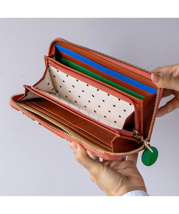 tsumori chisato CARRY ガーデンゴルフクラブ ラウンドファスナー長財布 ブラウン