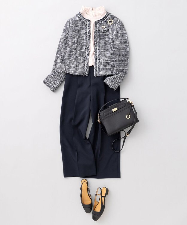 組曲 S 【KUMIKYOKU NAVY】ラメループモールツイード ジャケット ネイビー系1